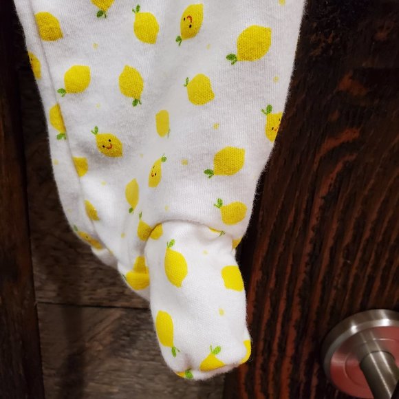 Carter's 6 Month Footed One Piece Yellow Lemons - Picture 3 of 8